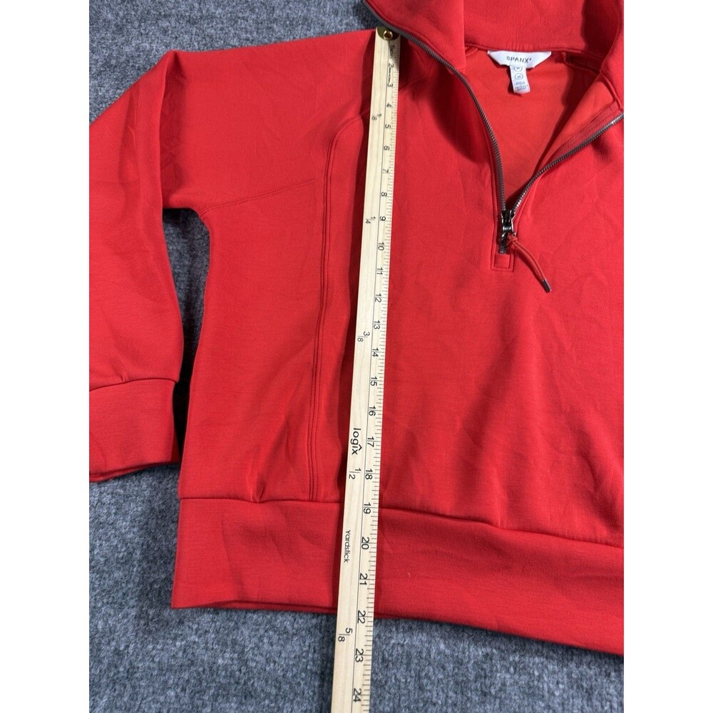 Spanx AirEssentials Half‑Zip Pullover Women’s Medium Red Lightweight Soft - Picture 3 of 8